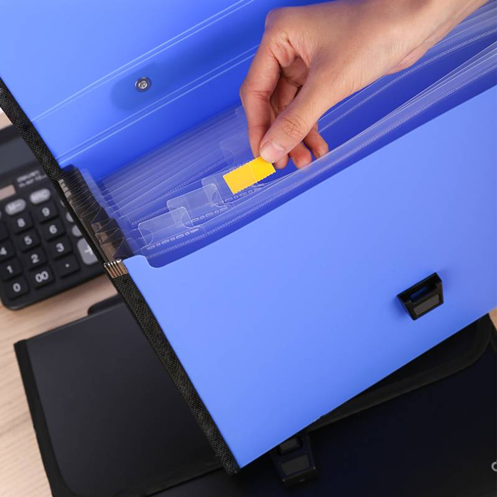 Папка-портфель DELI, А4, 13 отделений, 0,75 мм, ассорти