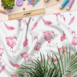 Ткань саржа нежный розовый фламинго