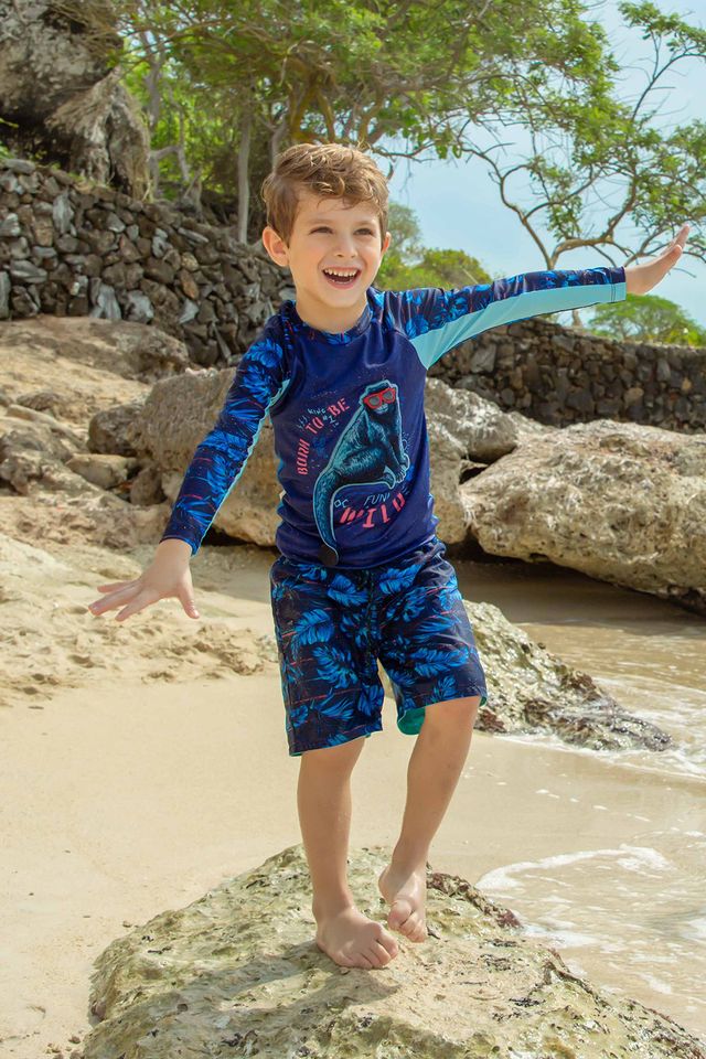 Двусторонние плавательные шорты для мальчиков с принтом