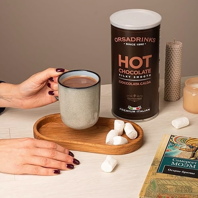 Смесь сухая для приготовления напитков «Горячий Темный Шоколад» ODK 1 кг;сталь;D=10,H=19см