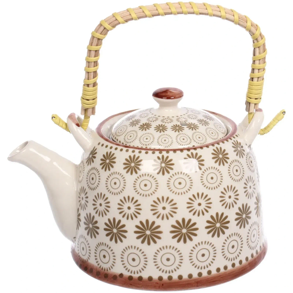 Чайник заварочный керамический 700мл с ситом «Цветочная фантазия»
