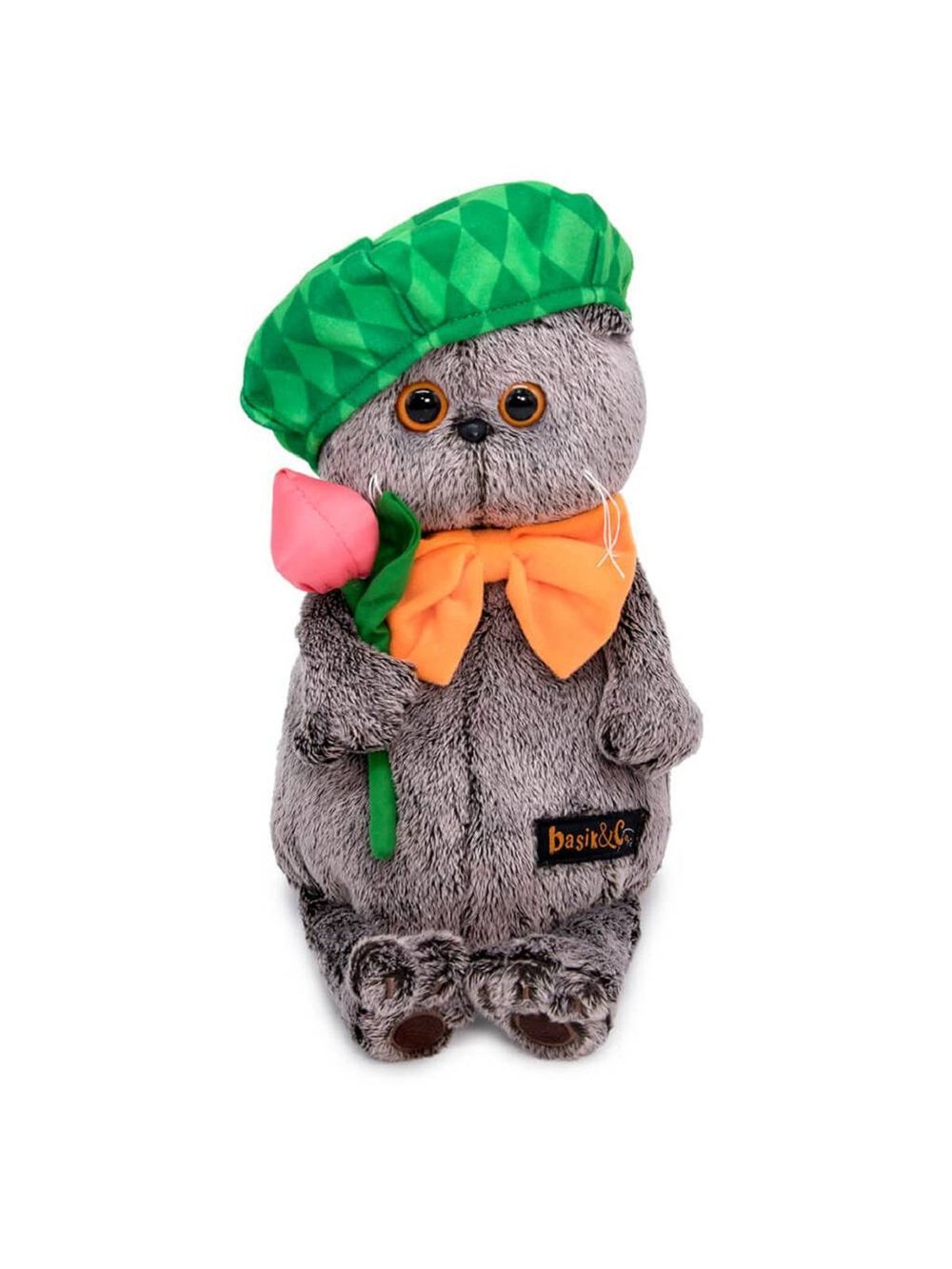 Мягкая игрушка Басик в зеленом берете 22 см