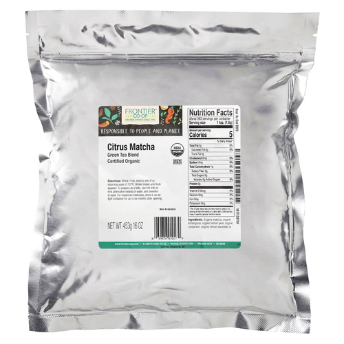 Frontier Co-op, смесь органического зеленого чая матча с цитрусовыми, 453 г (16 унций)