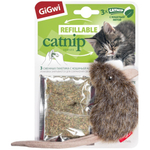 Gigwi REFILLABLE CATNIP Игрушка для кошек Мышка со сменной кошачьей мятой 10/22 см