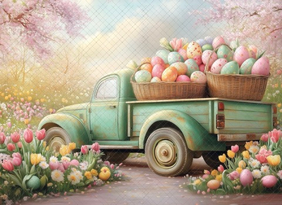 Пасхальный сюжет автомобиль №1 - фон неопреновый