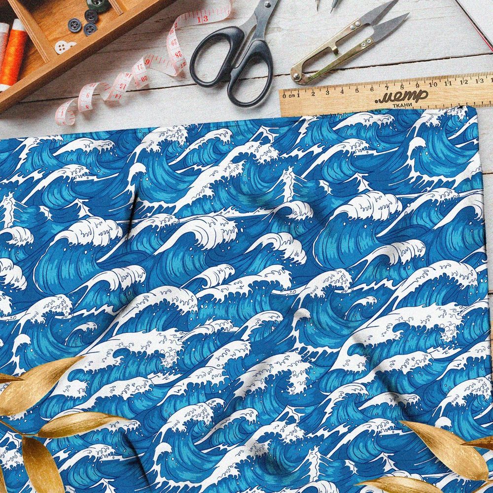 Ткань ниагара бушующие волны