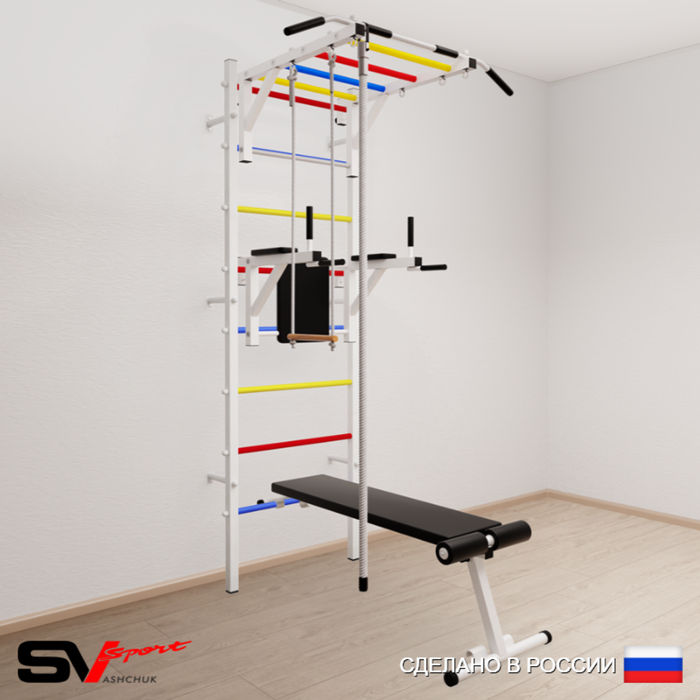 Шведская стенка Sv Sport 556 (Турник рукоход/Брусья/Скамья/Канат/Трапеция)