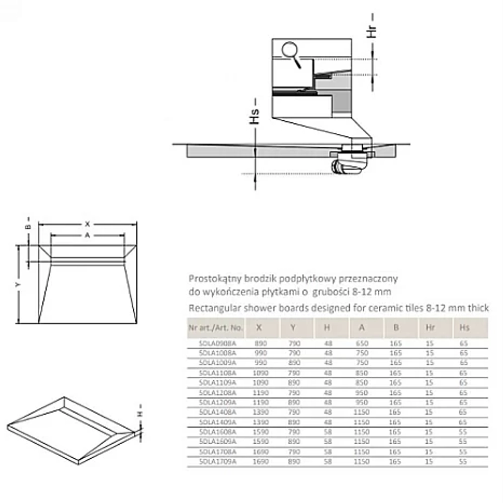 Душевая плита с лотком Radaway RadaDrain Basic 139х79 5DLA1408A/5R115B