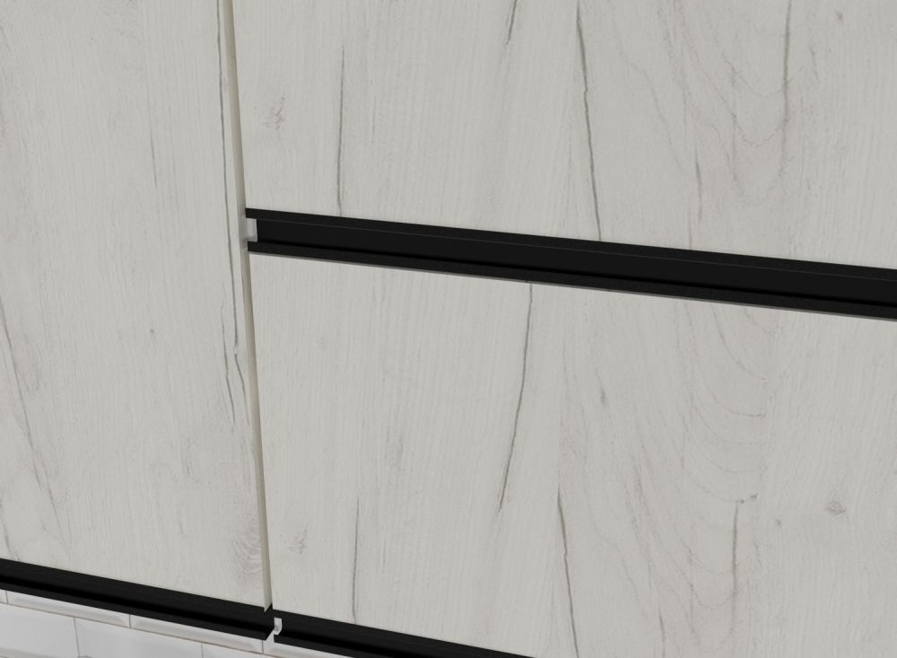 Кухонный гарнитур Амели лайт 1200 мм, каркас ЛДСП, фасад ЛДСП, Белый/Дуб грей