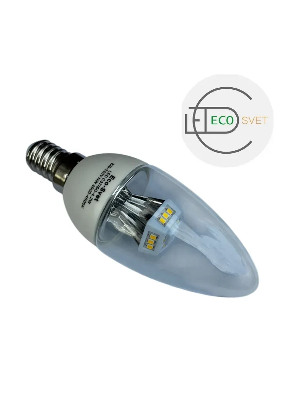Светодиодная LED лампа С37 Е14 4,2W. свеча 3шт