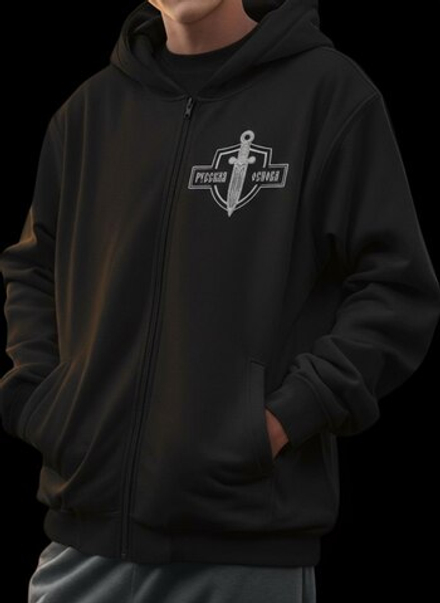 Худи c вышивкой "Лого", черное