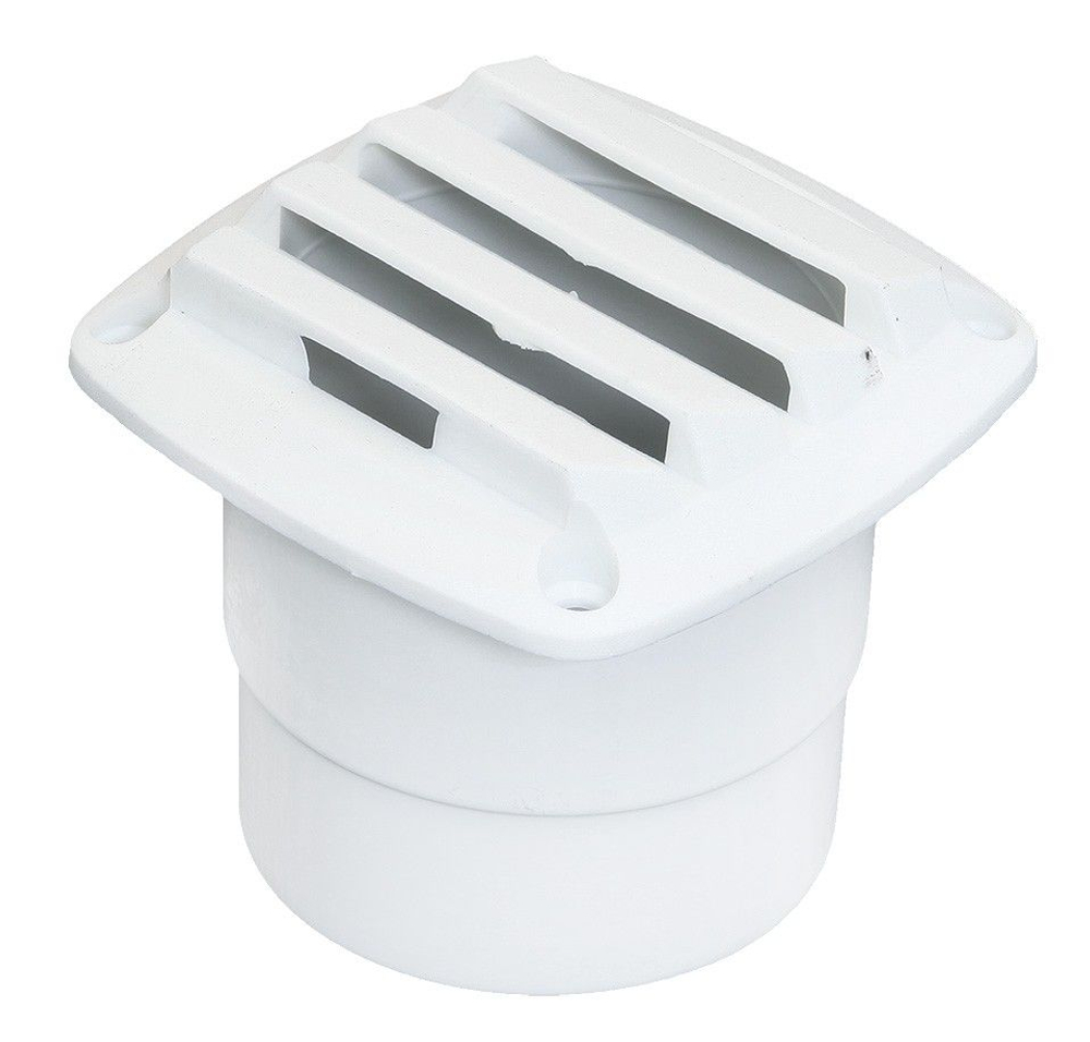 Вентиляционная решетка с патрубком, белая (10247846)