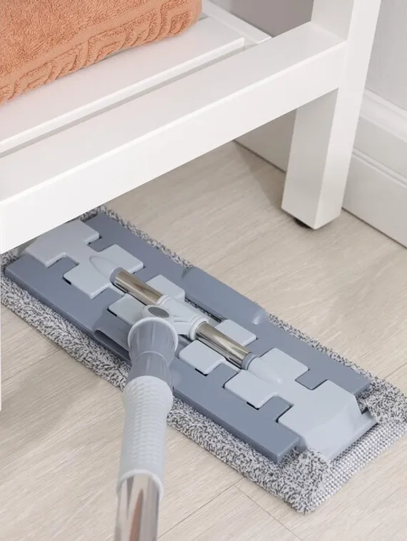 Швабра для мытья пола плоская Доляна, 2 насадки из микрофибры 42×13 см, телескопическая стальная ручка 83-125 см, цвет МИКС