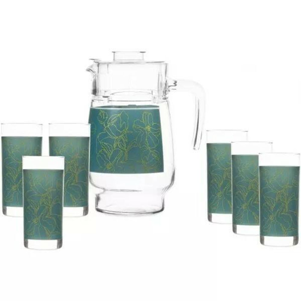 Набор питьевой Luminarc Carine Annalee Green Кувшин 1,6л+Стаканы 270мл 6шт зеленый, стекло