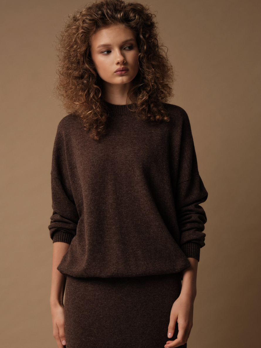 J0258-8100 Джемпер женский, шоколадный dbr