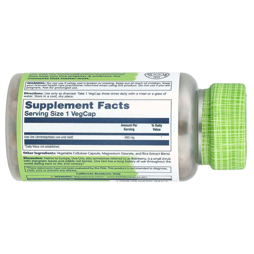 Solaray, True Herbs, толокнянка обыкновенная, 460 мг, 100 вегетарианских капсул