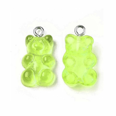 мм21-сз Подвеска "Мармеладный мишка" светло-зеленый, 21мм