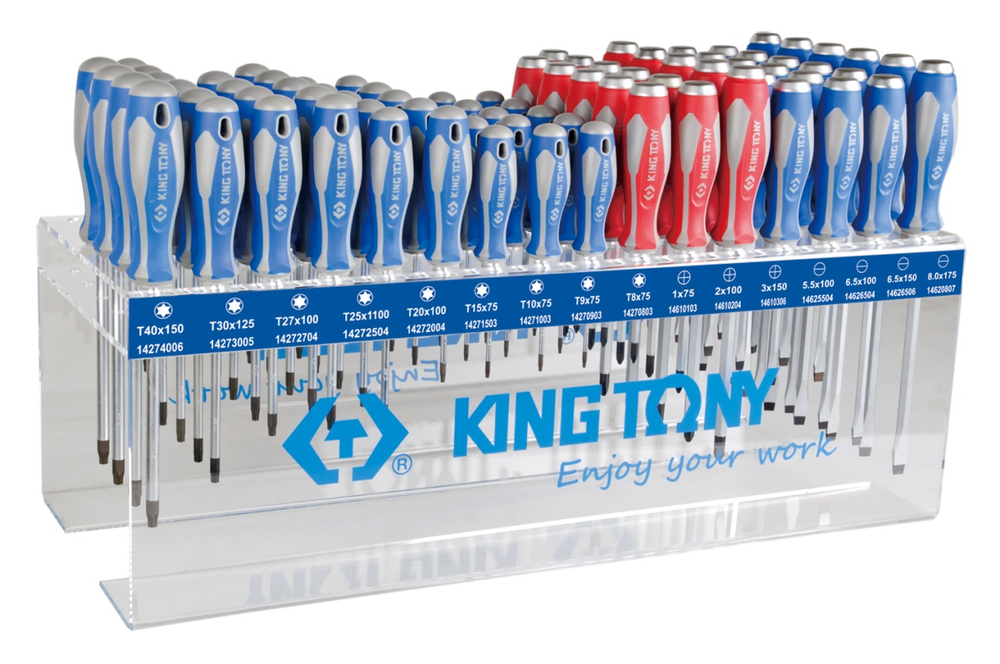 Стенд с силовыми отвертками и отвертками TORX, серии 1461, 1462, 1427, 96 предметов KING TONY 31516M