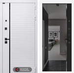 Дверь Входная Лабиринт ROYAL С зеркалом Панорама  Черный кварц с тонировкой