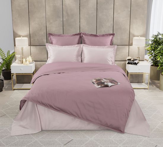 Евро комплект постельного белья Пудровый аромат сатин Legends