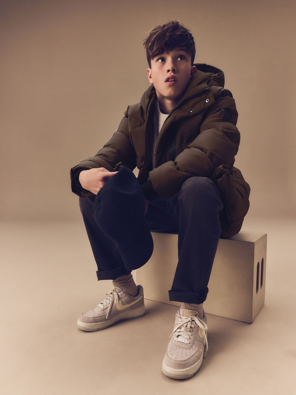 Куртка утепленная с капюшоном для мальчика Next 414-107, Коричневый