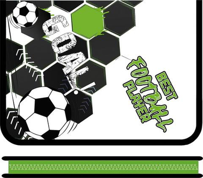Папка д/тетрадей А4 молния вокруг печать на пластике "Планета футбола 2025" (Пчёлка)