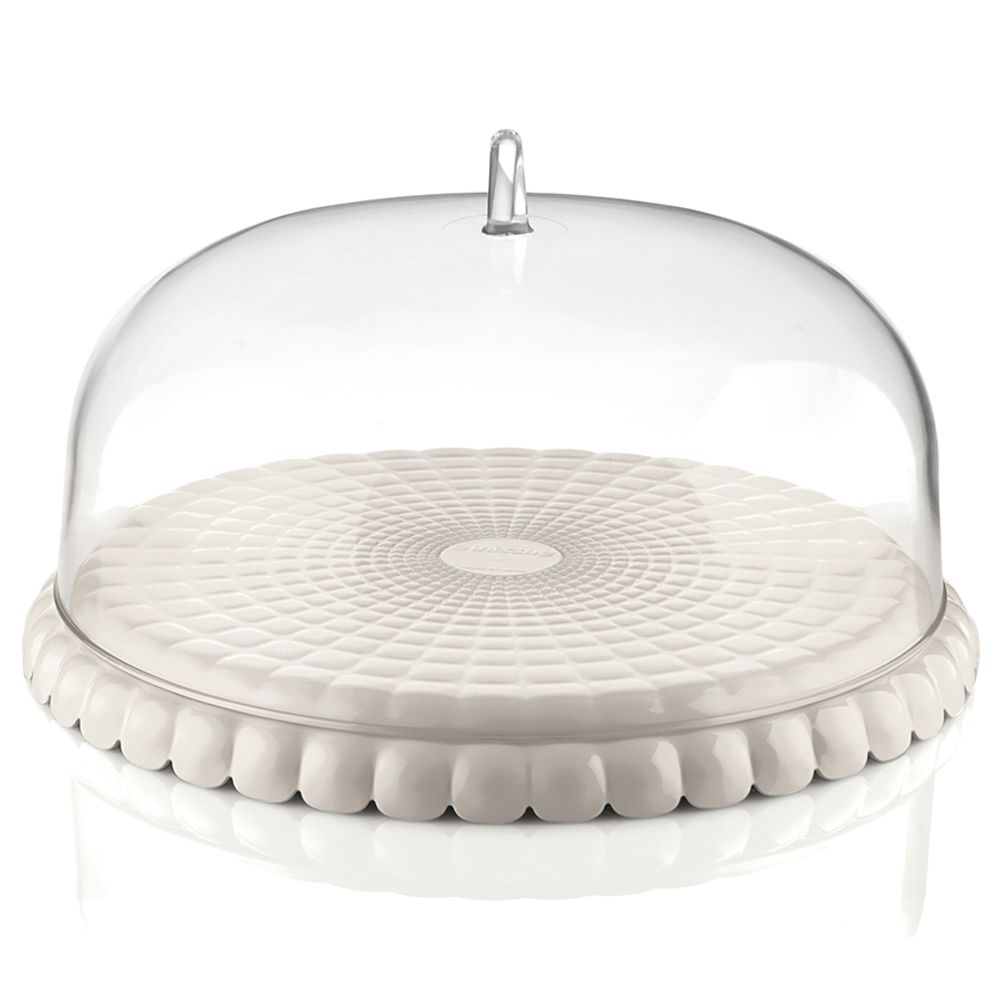Блюдо сервировочное с крышкой Tiffany, Ø30 см, молочно-белое
