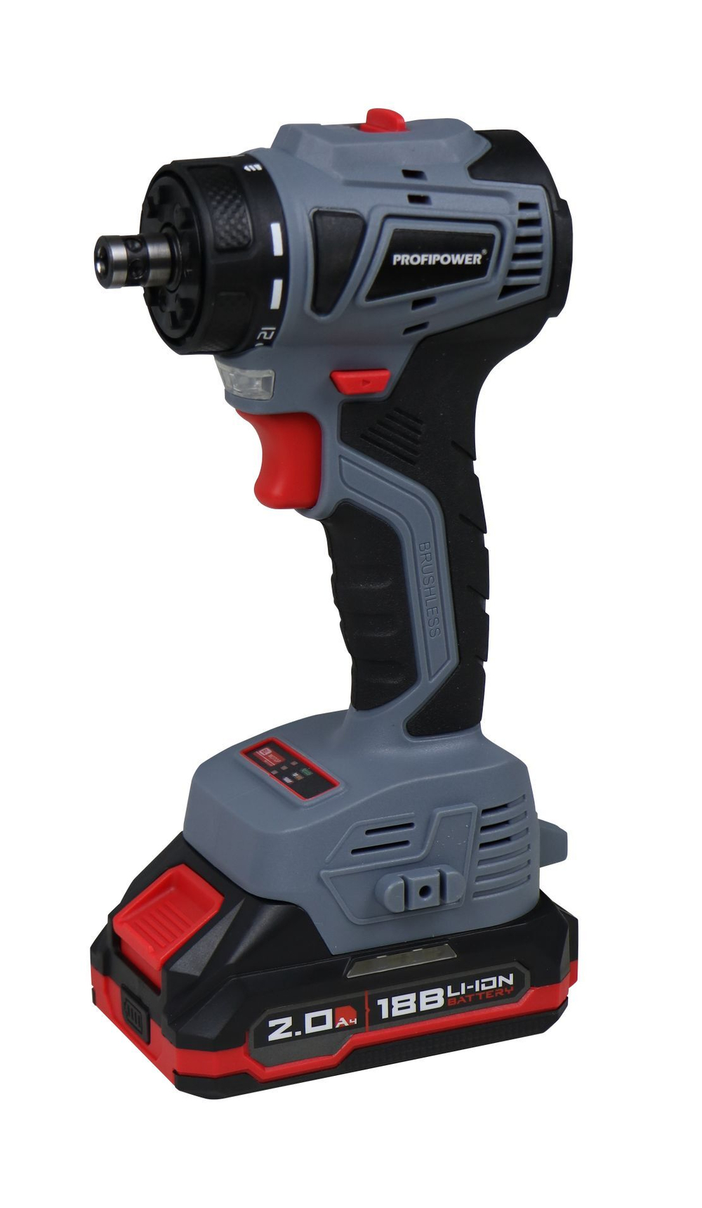 Аккумуляторный бесщеточный шуруповерт со сменными насадками PROFIPOWER MKBL-18BM (18В, 45Нм, Li-ion-2шт, 2.0Ач, 0,8-10мм, бита, З/У,в кейсе)