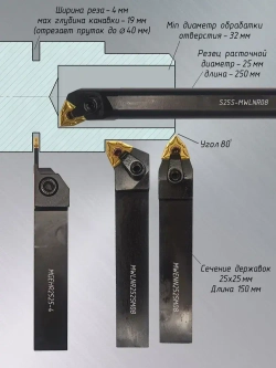 Резцы токарные по металлу 25х25 со сменными пластинами