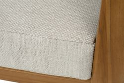 "Сидней" диван 2-местный плетеный из роупа, основание тик, каркас алюминий бежевый, роуп бежевый, ткань бежевая