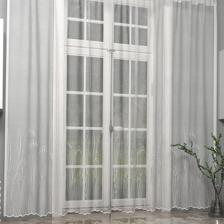 Занавеска "Л. К619МГ", цвет белый, на шторной ленте, Беларусь.