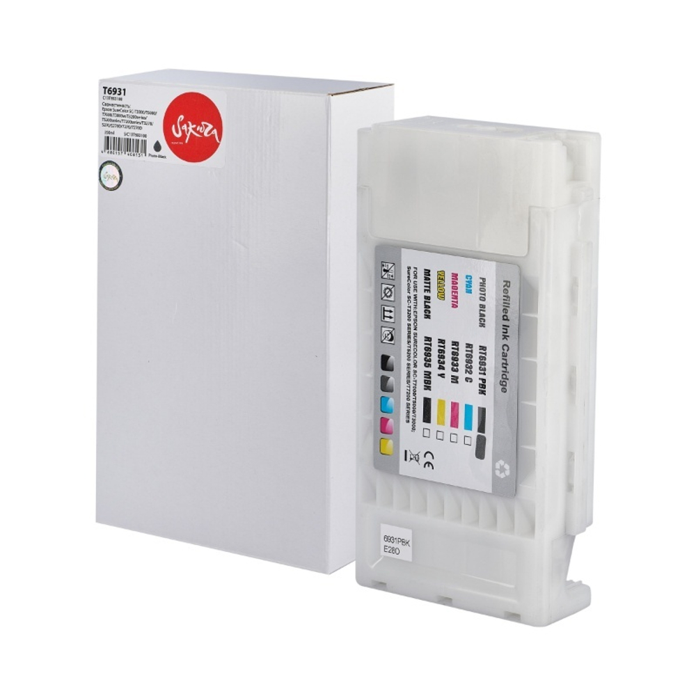 C13T693100 (T6931 Photo Black) Sakura струйный картридж для Epson, фото-черный, 350 мл.