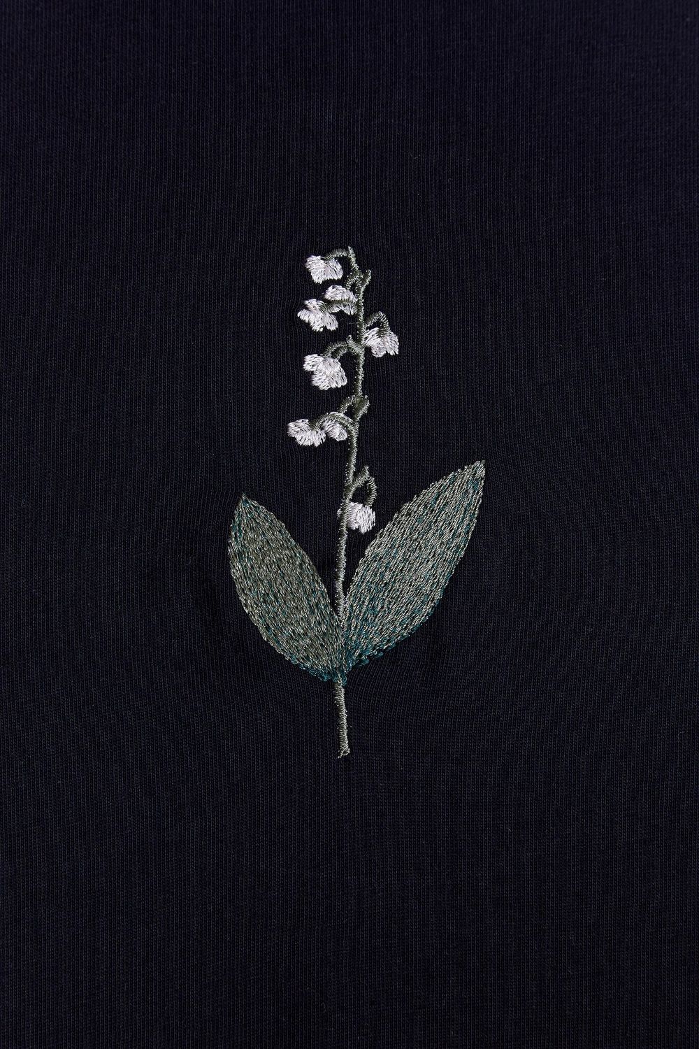 Футболка Гербарий Ландыш Черная