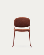 Стул Meli из терракотовой шенилли с терракотовыми металлическими ножками