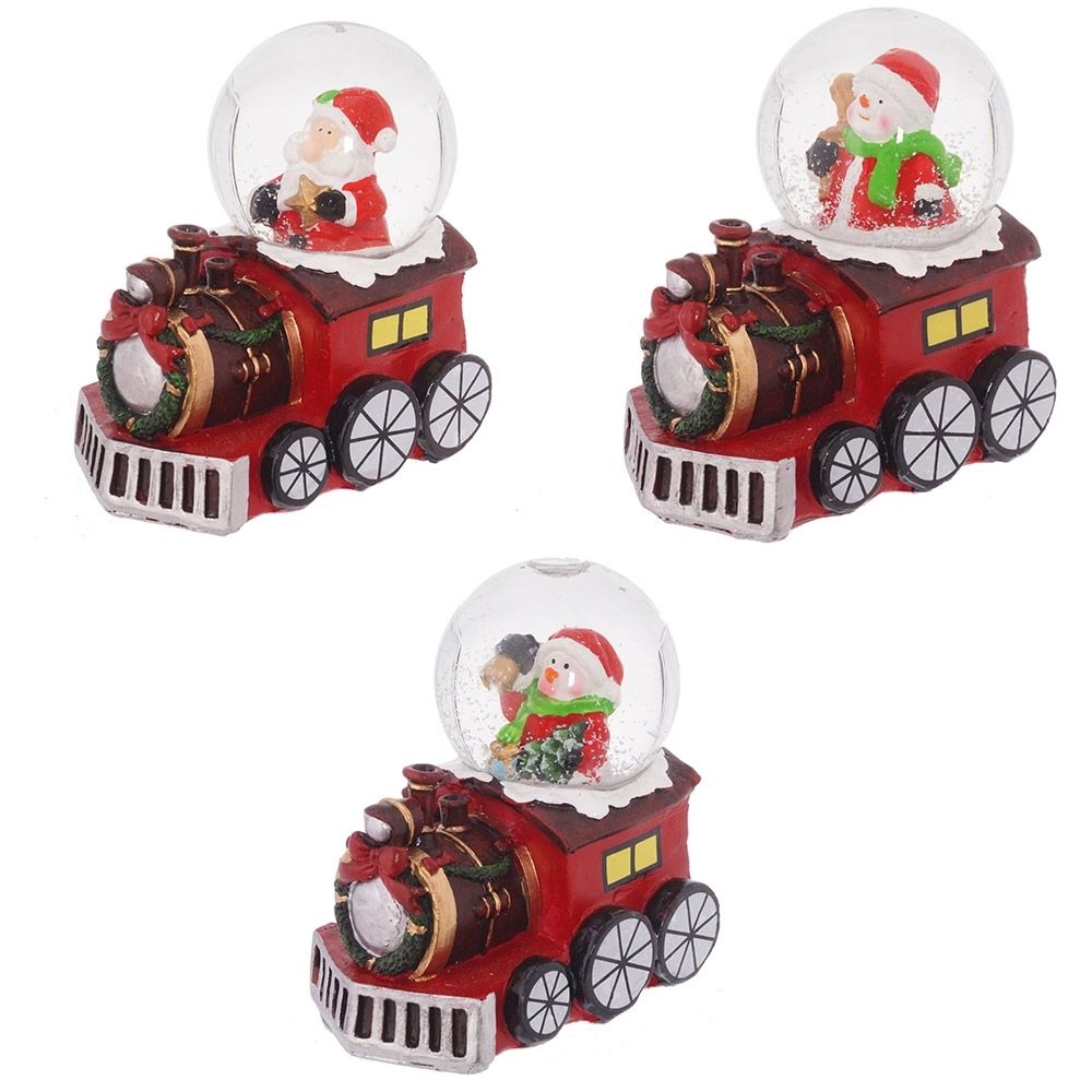 GAEM Фигурка декор в стекл шаре"Дед Мороз/Снеговик" (подсвет, LR44x2), D 5 см, L7,5 W5 H8 см, 3в.