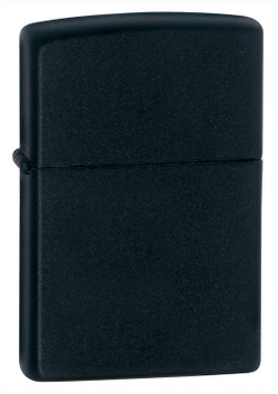 Зажигалка Zippo с покрытием Black Matte, латунь/сталь, чёрная, матовая, 36x12x56 мм