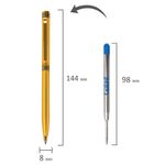 Ручка подарочная шариковая GALANT "Ingrid", тонкий корпус, золотистый, золотистые детали, пишущий узел 0,7 мм, синяя, 141008