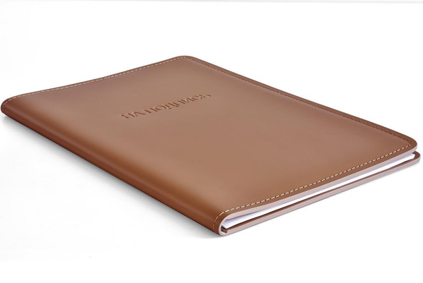 Папка "НА ПОДПИСЬ" из кожи цвет ТАБАК