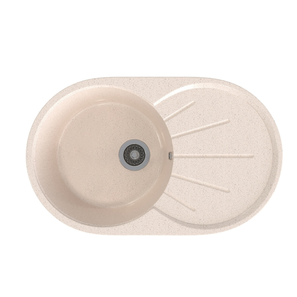 Мойка ML-GMS05 СТАНДАРТ овальная с крылом, бежевый (328), 740*455*190мм