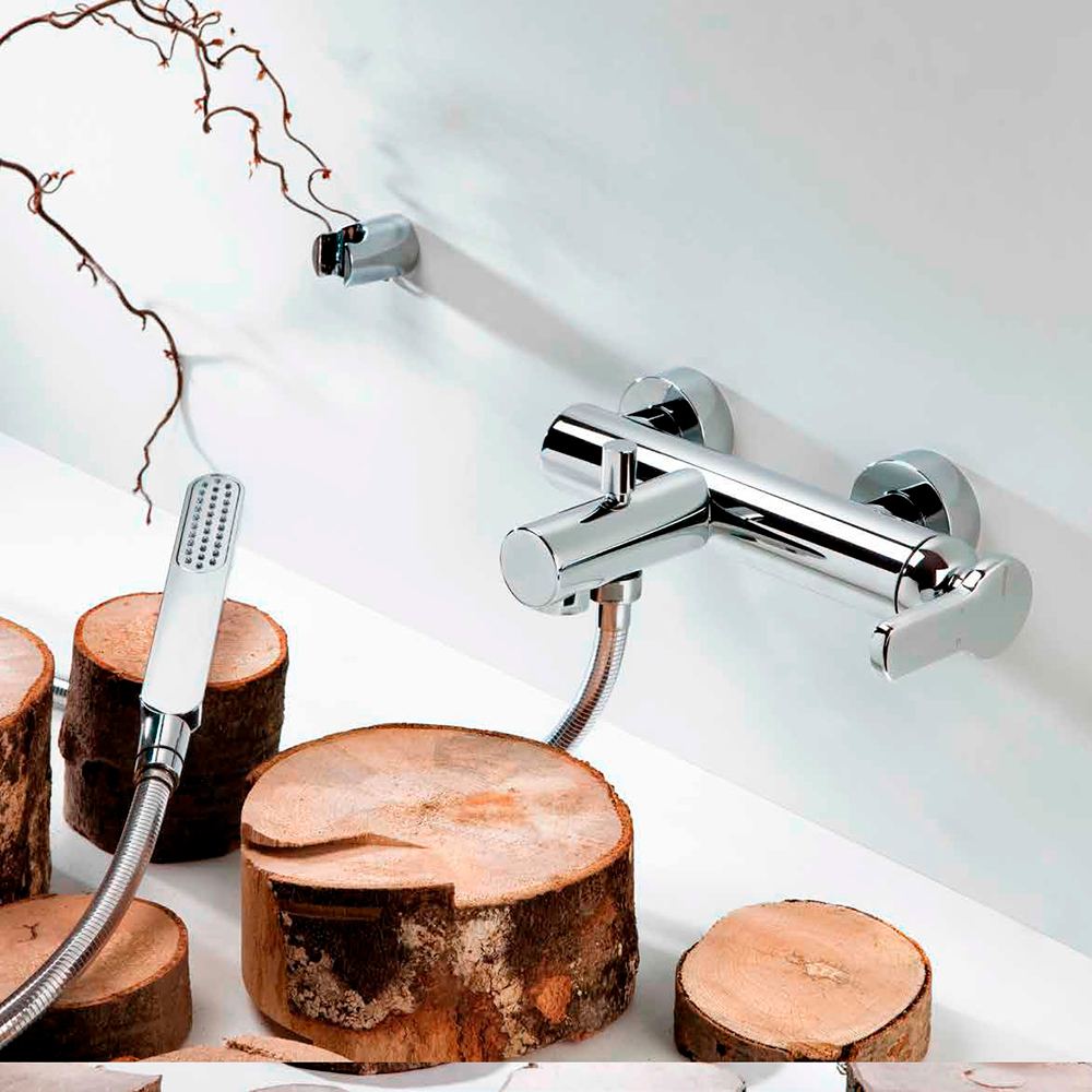 КОМБО №13 Комплект смесителей Ritmonio Cle для раковины, для биде и для ванны/душа с лейкой V0BA9010CRL + V0BA9020CRL + V0BA9033H2CRL