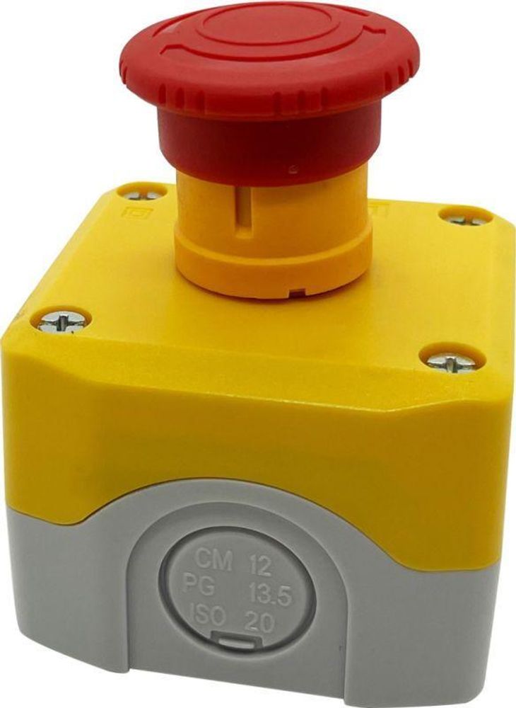 Пост кнопочный 1 отверстие с кнопкой аварийной ост. жел. SE SALK178