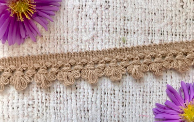 Кружево хлопковое/Тесьма вязаная, ш. 2 см.