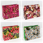 Пакет подарочный 23х18х10см "Цветы" (Микс)