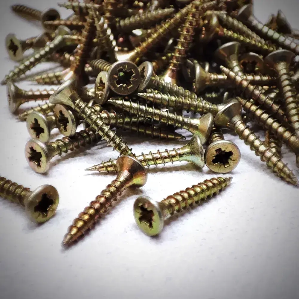 Шуруп - саморез 2,5*16мм (цвет - желтый цинк) - 50 штук - шлиц Pz-1