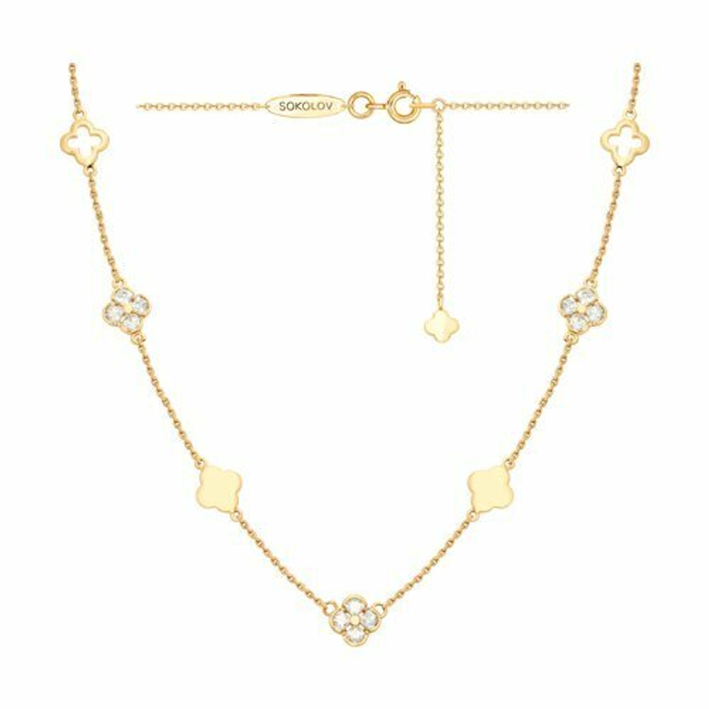 Колье из золота со Swarovski Zirconia