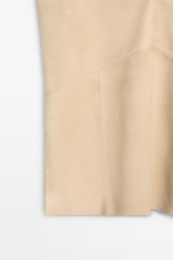 Massimo Dutti Замшевый топ без рукавов, бежевый