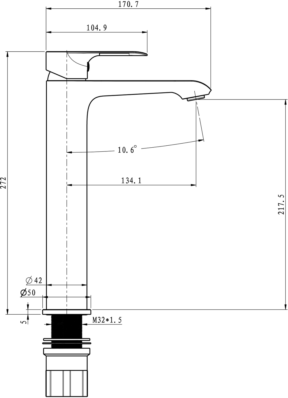 Смеситель для раковины STWORKI Копенгаген S42020CR + донный клапан SW-001CR хром