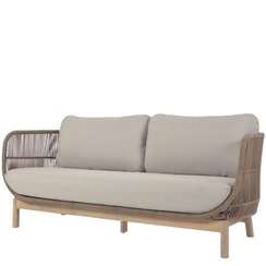 Трехместный уличный диван Catalina, бежевый корд, массив акации