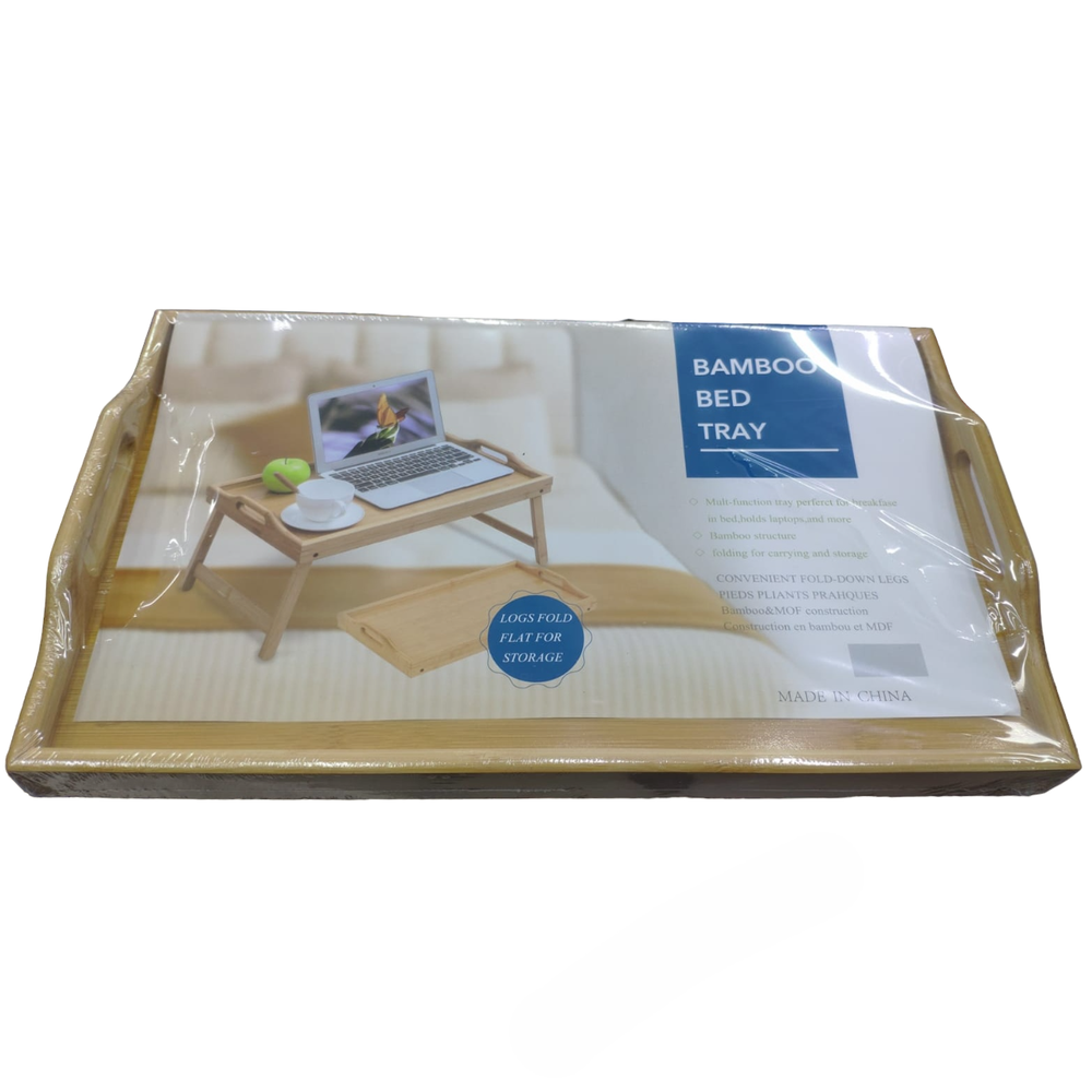 Столик - поднос для завтрака, из натурального бамбука, складывающийся "Bamboo Bed Tray" 50×30см