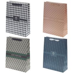 GAEM Пакет подарочный L (бумага 230г/м2, блок микс 12шт), L30 W12 H40 см, 4в.